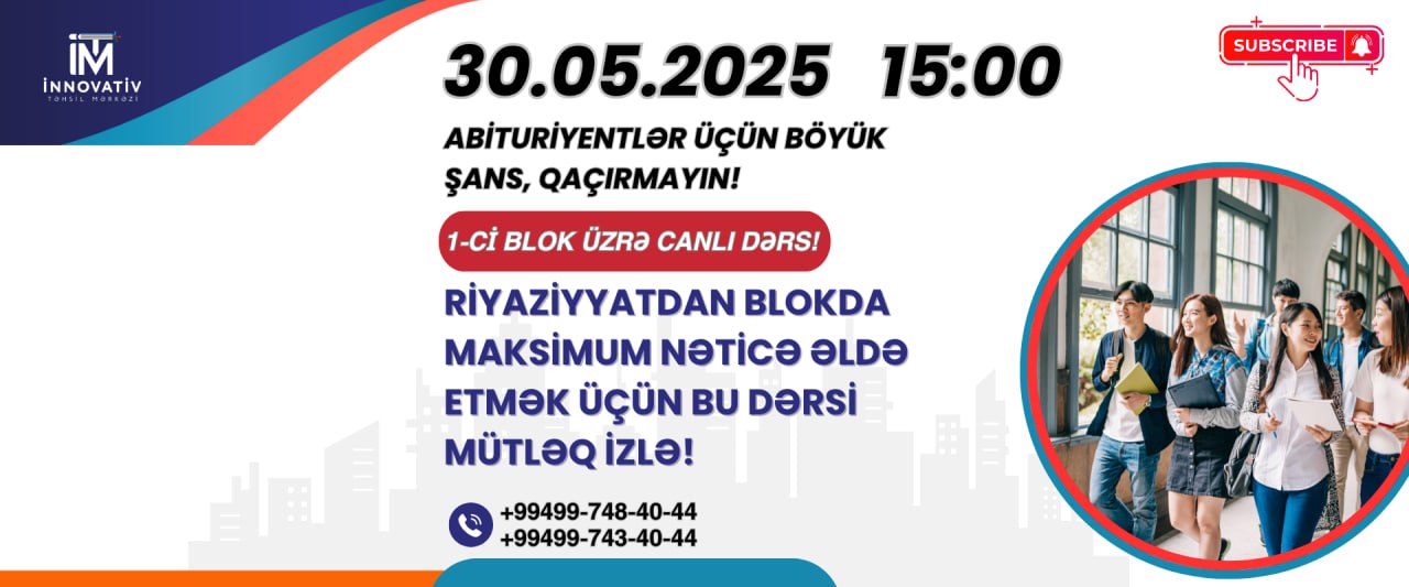 1-ci BLOK ÜZRƏ CANLI DƏRS!