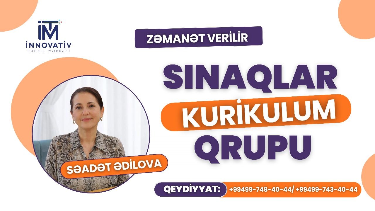 Kurikulum fənni üzrə SINAQLAR QRUPU! 